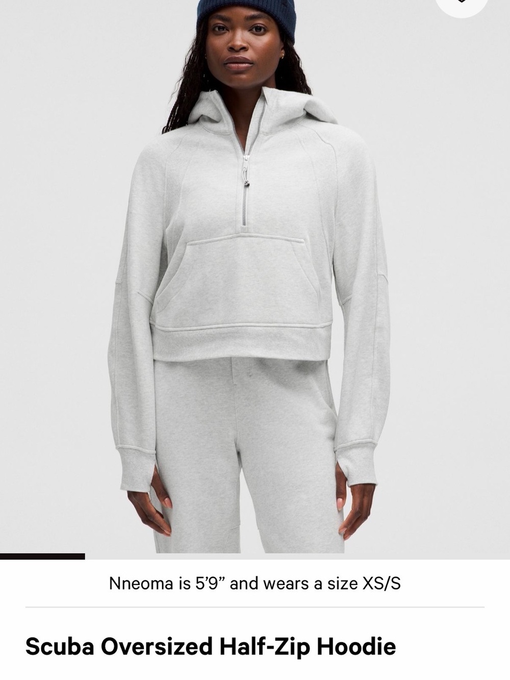 LULULEMON Scuba Oversized Half-Zip Hoodie - Light Gray